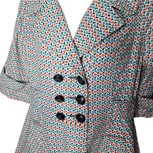 Womens Trench Coat Size Small Double Breasted Allover Print